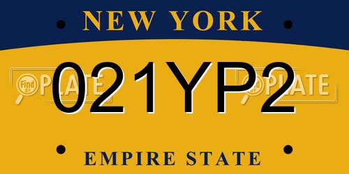 021YP2 New York License Plate