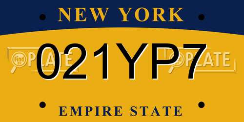 021YP7 New York License Plate