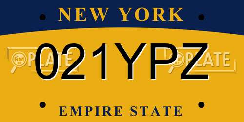 021YPZ New York License Plate