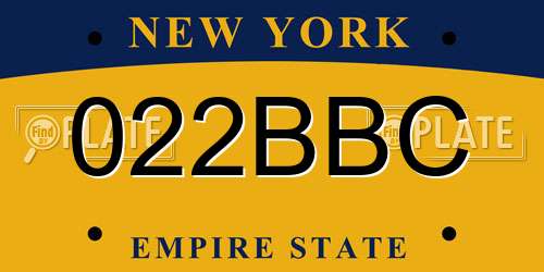 022BBC New York License Plate
