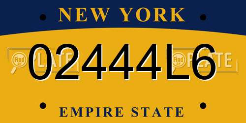 02444L6 New York License Plate