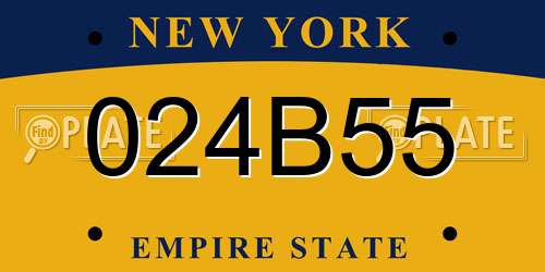 024B55 New York License Plate