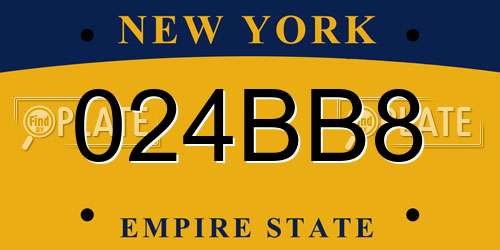 024BB8 New York License Plate