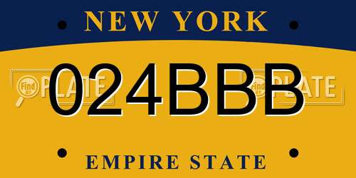 024BBB New York License Plate