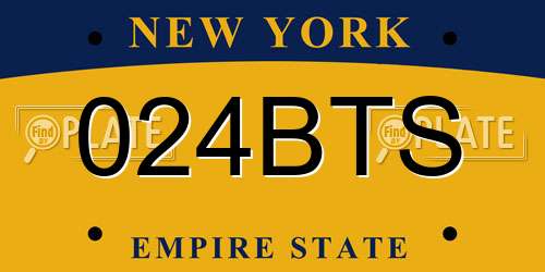 024BTS New York License Plate