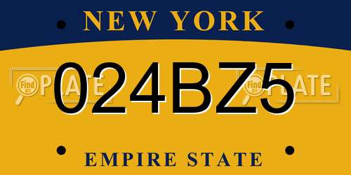 024BZ5 New York License Plate