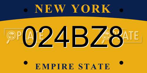 024BZ8 New York License Plate