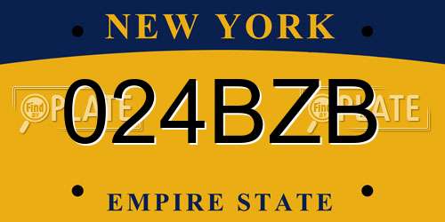 024BZB New York License Plate