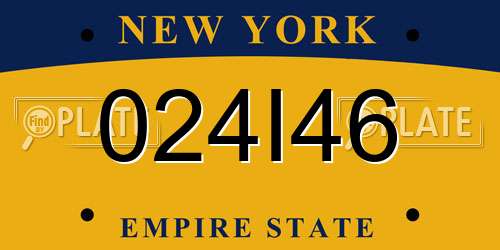 024I46 New York License Plate