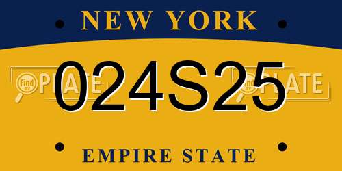 024S25 New York License Plate