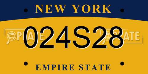 024S28 New York License Plate