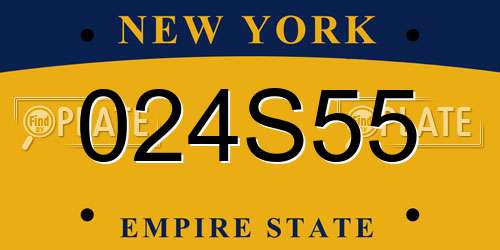 024S55 New York License Plate