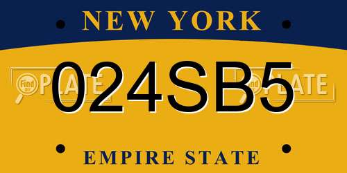024SB5 New York License Plate