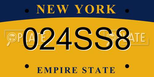 024SS8 New York License Plate