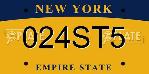 024ST5 New York License Plate