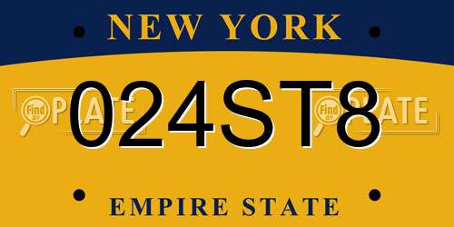 024ST8 New York License Plate