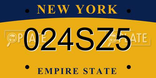 024SZ5 New York License Plate