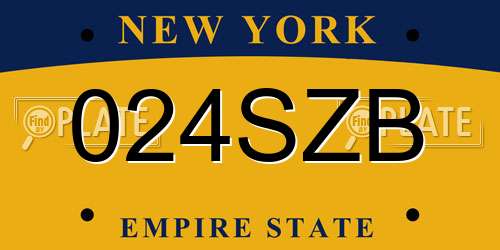 024SZB New York License Plate