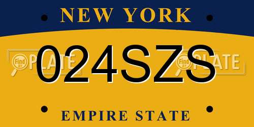 024SZS New York License Plate