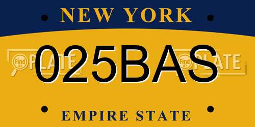 025BAS New York License Plate