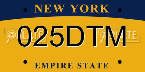 025DTM New York License Plate