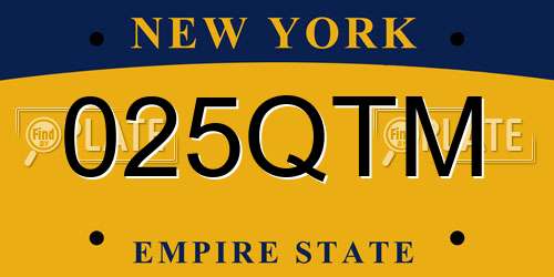 025QTM New York License Plate