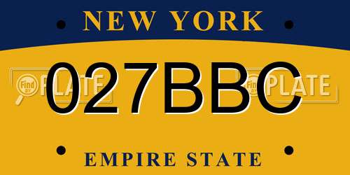 027BBC New York License Plate