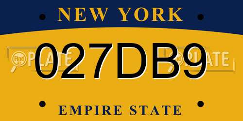 027DB9 New York License Plate