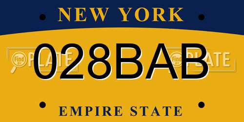028BAB New York License Plate