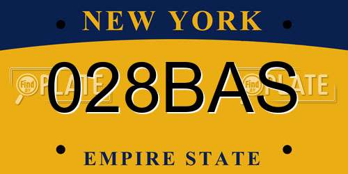 028BAS New York License Plate