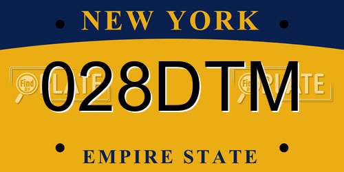 028DTM New York License Plate