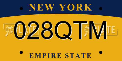 028QTM New York License Plate