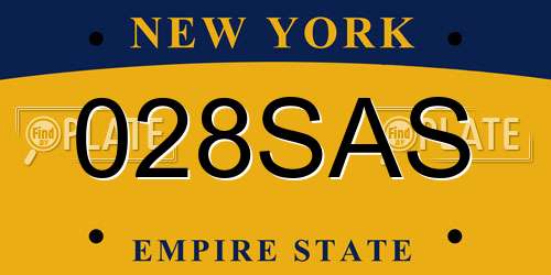 028SAS New York License Plate