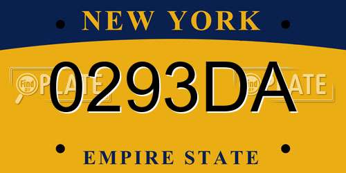 0293DA New York License Plate