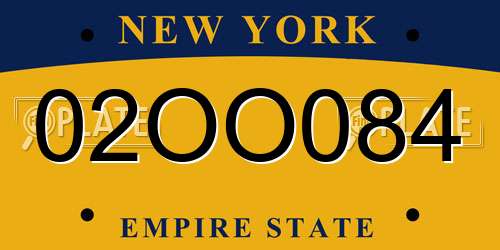 02OO084 New York License Plate