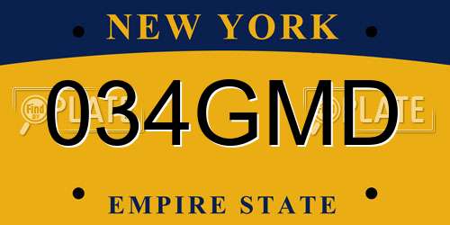 034GMD New York License Plate