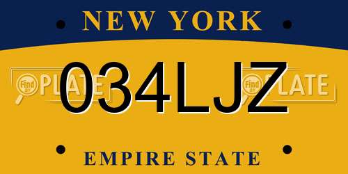034LJZ New York License Plate