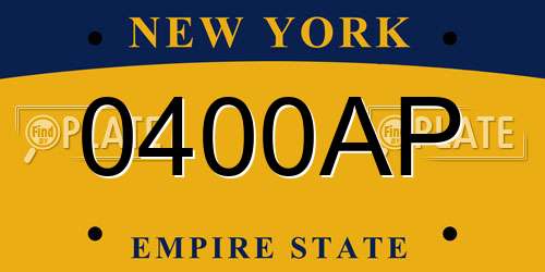 0400AP New York License Plate
