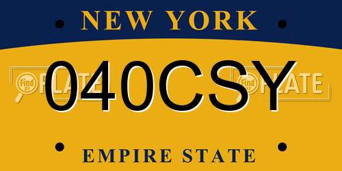 040CSY New York License Plate