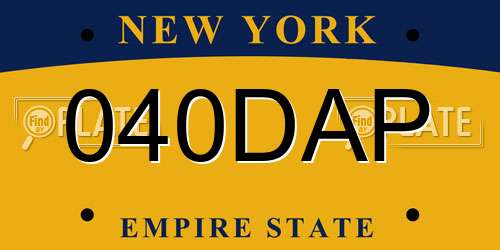 040DAP New York License Plate
