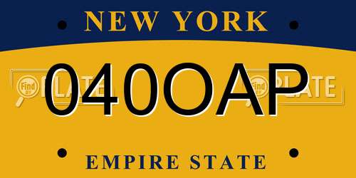 040OAP New York License Plate