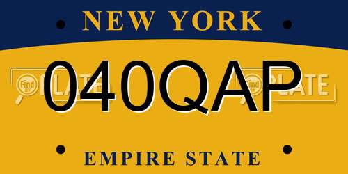 040QAP New York License Plate