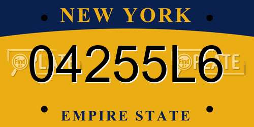 04255L6 New York License Plate
