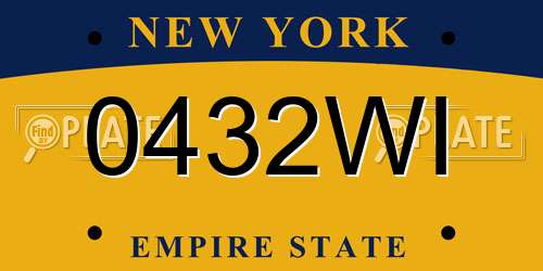 0432WI New York License Plate