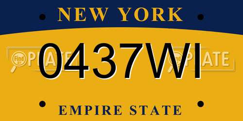 0437WI New York License Plate