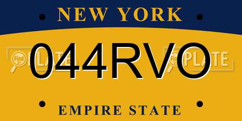 044RVO New York License Plate