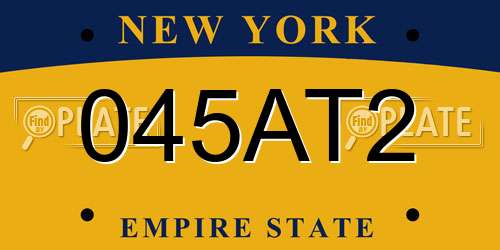 045AT2 New York License Plate