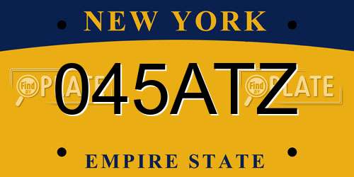 045ATZ New York License Plate