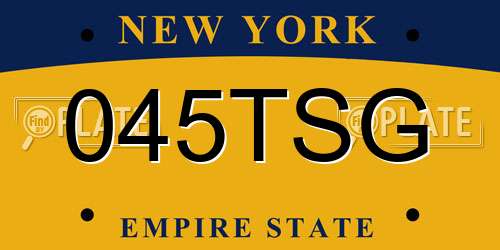 045TSG New York License Plate