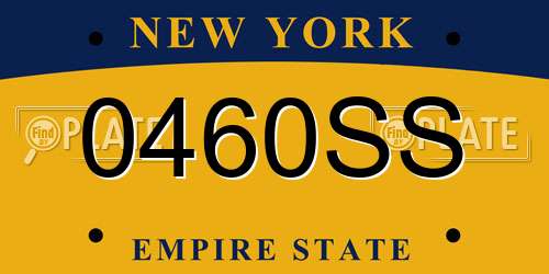 0460SS New York License Plate